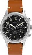 Timex® MK1 Chronograph Leather Strap Watch, 40mm