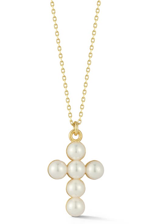 Pearl Cross Pendant Necklace