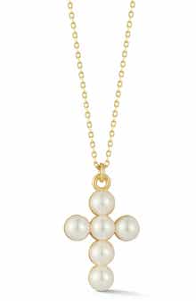 GLAZE JEWELRY Pearl Cross Pendant Necklace