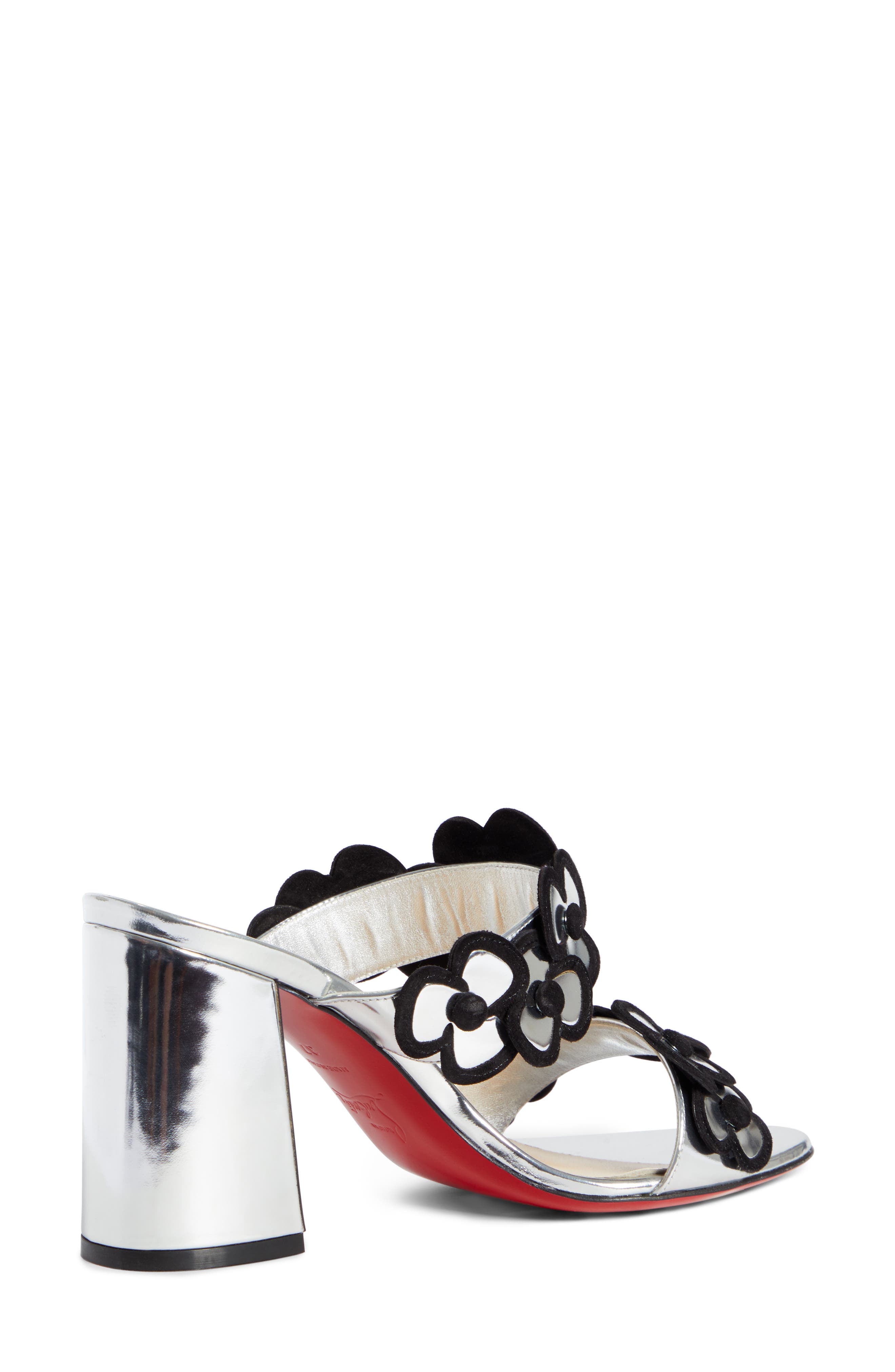 Christian Louboutin Tres Pansy Flower Block Heel Sandal, Alternate, color, 