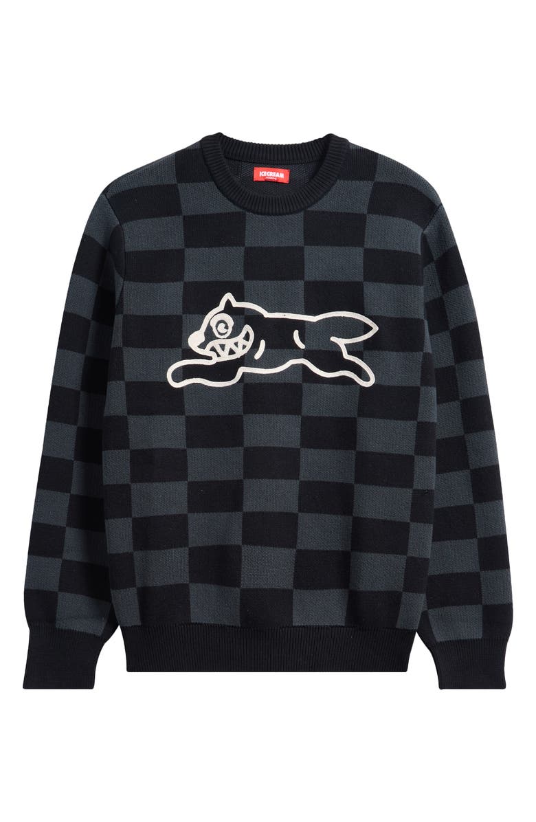 ICECREAM Check Logo Sweater, Alternate, color, Black