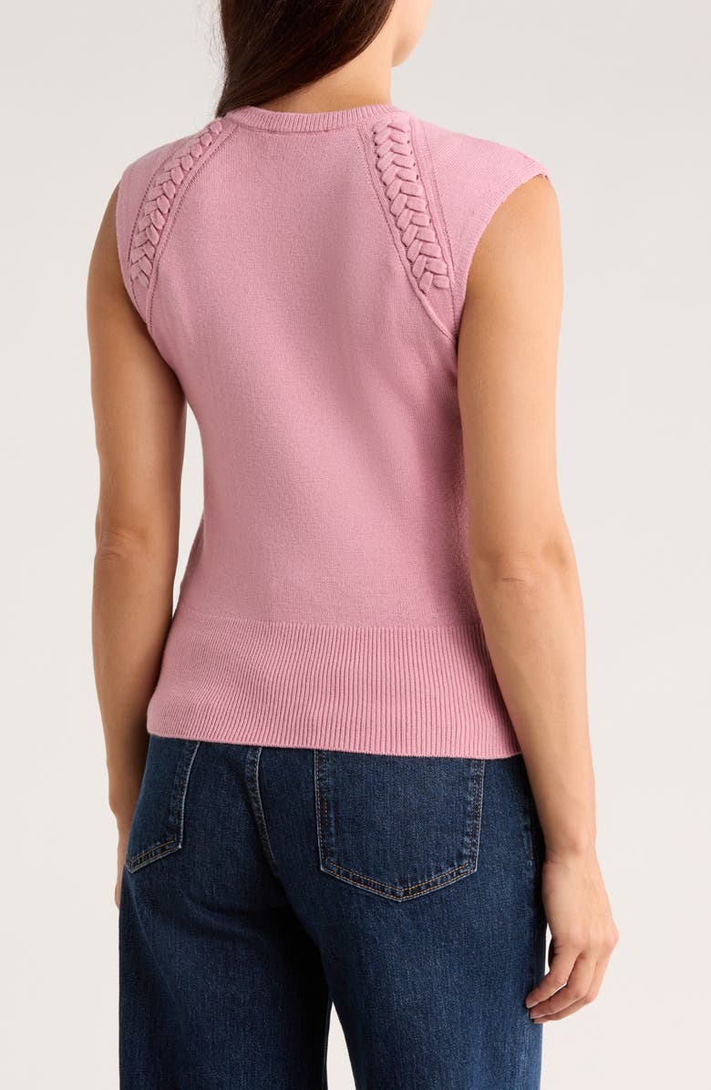 Ellen Tracy Embellished Sleeveless Sweater, Alternate, color, Orchid Pink