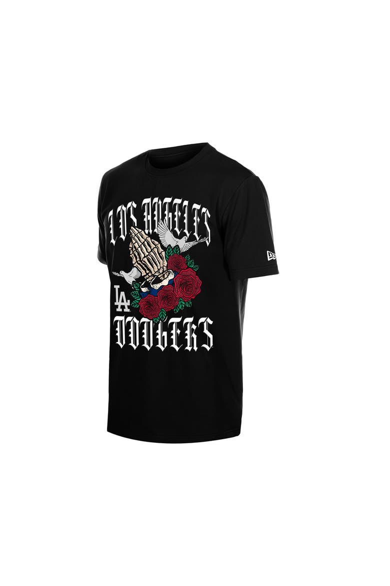 Men's New Era Black Los Angeles Dodgers Lifestyle Blessed Aesthetic T-Shirt, Alternate, color, Black