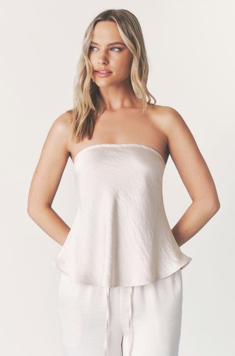 Bandeau Satin Flippy Top