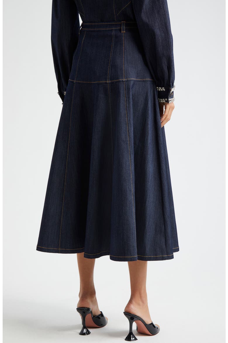 Veena A-Line Denim Skirt, Alternate, color, INDIGO