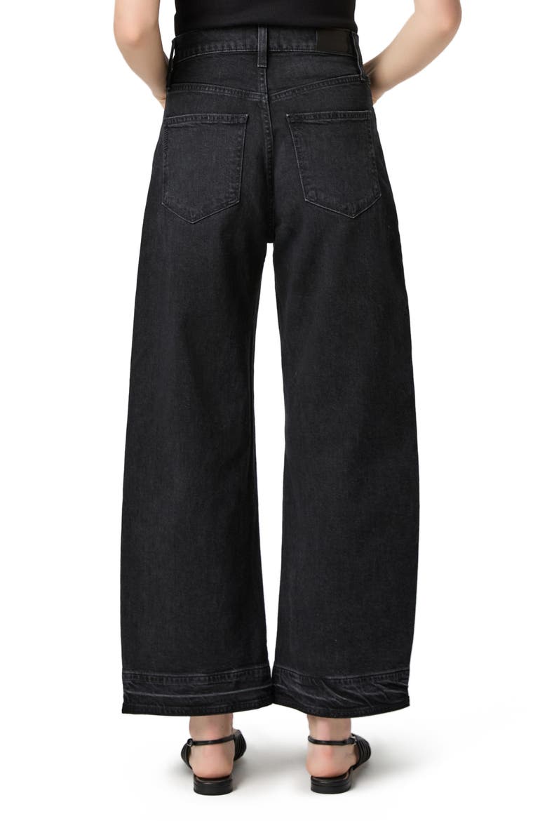 Arellia Release Hem High Waist Ankle Barrel Jeans, Alternate, color, BLACK VOID
