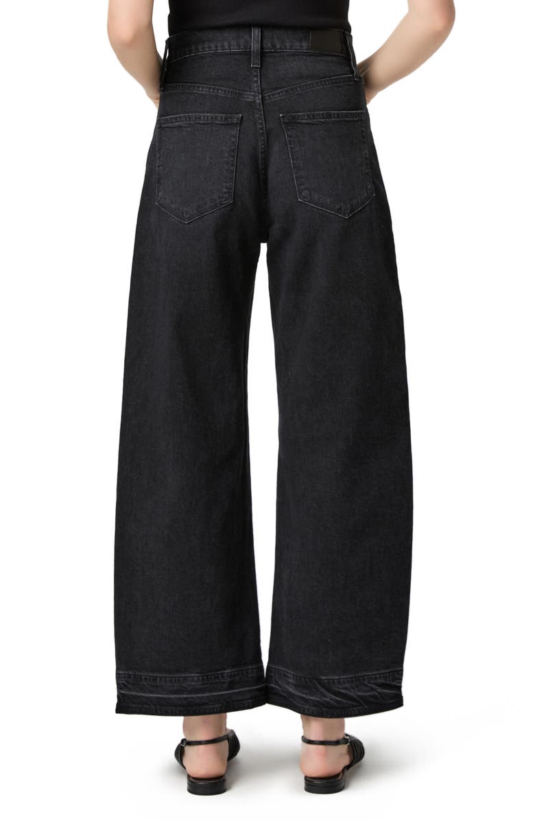 PAIGE Arellia Release Hem High Waist Ankle Barrel Jeans, Alternate, color, Black Void