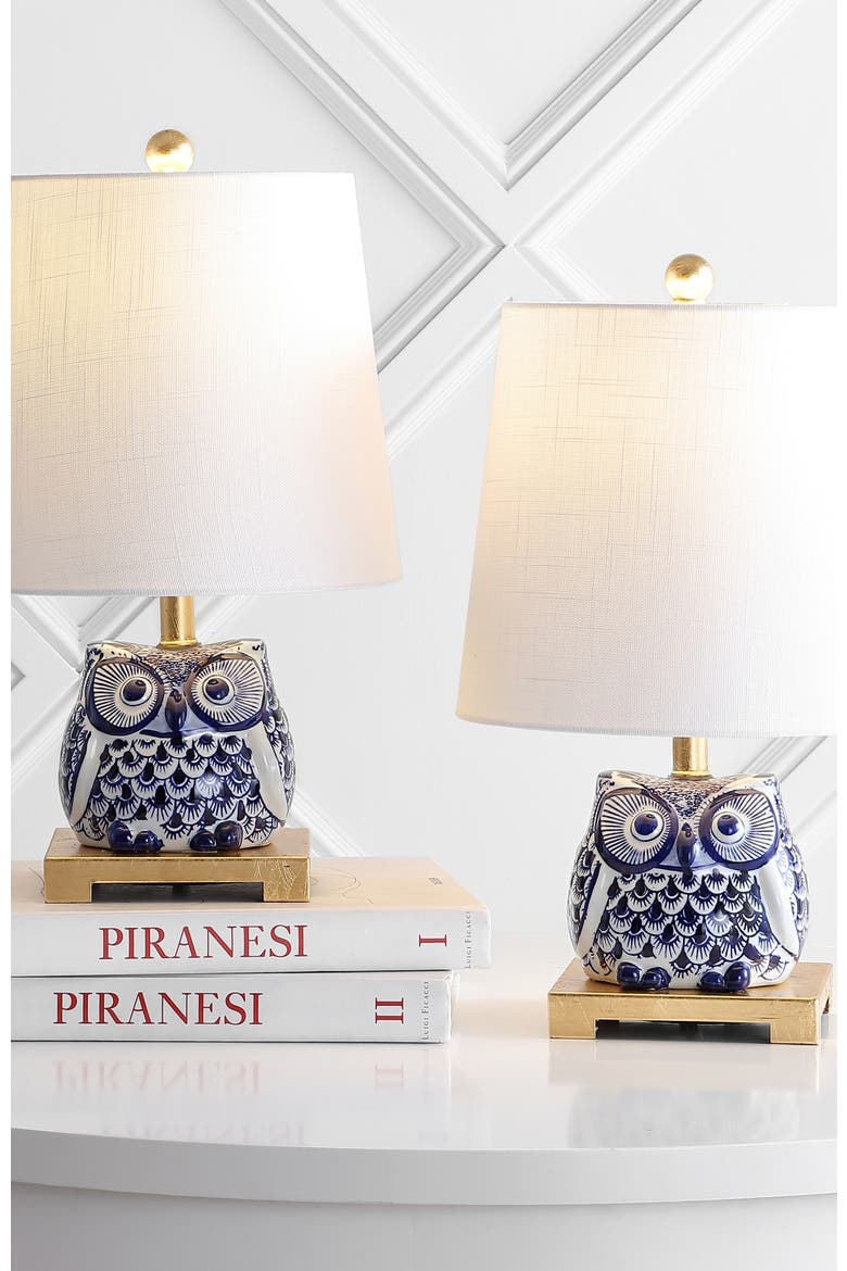 Justina 16" Ceramic Mini Table Lamp, Alternate, color, Blue/White