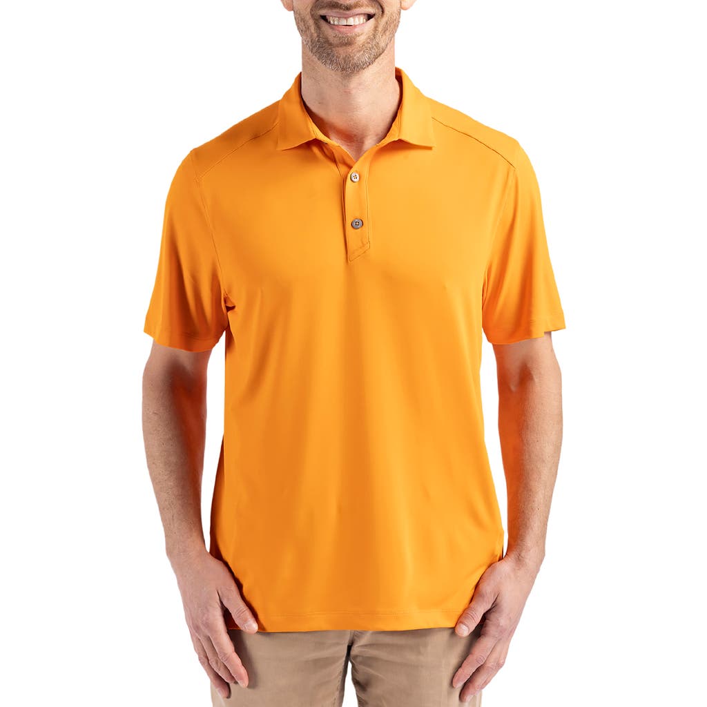 Cutter & Buck Solid Performance Recycled Polyester Polo in Orange Burst