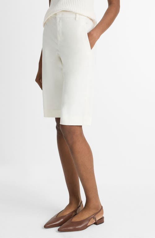Shop Vince Stretch Cotton Bermuda Chino Shorts In Off White