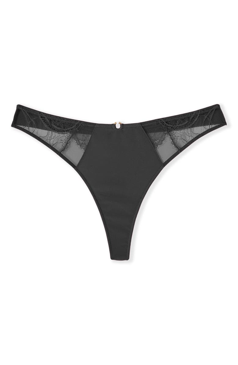Etam Vertige Thong, Alternate, color, Black