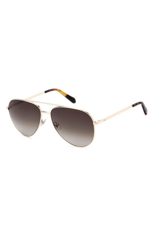 Fossil 60mm Pilot Sunglasses In Brown