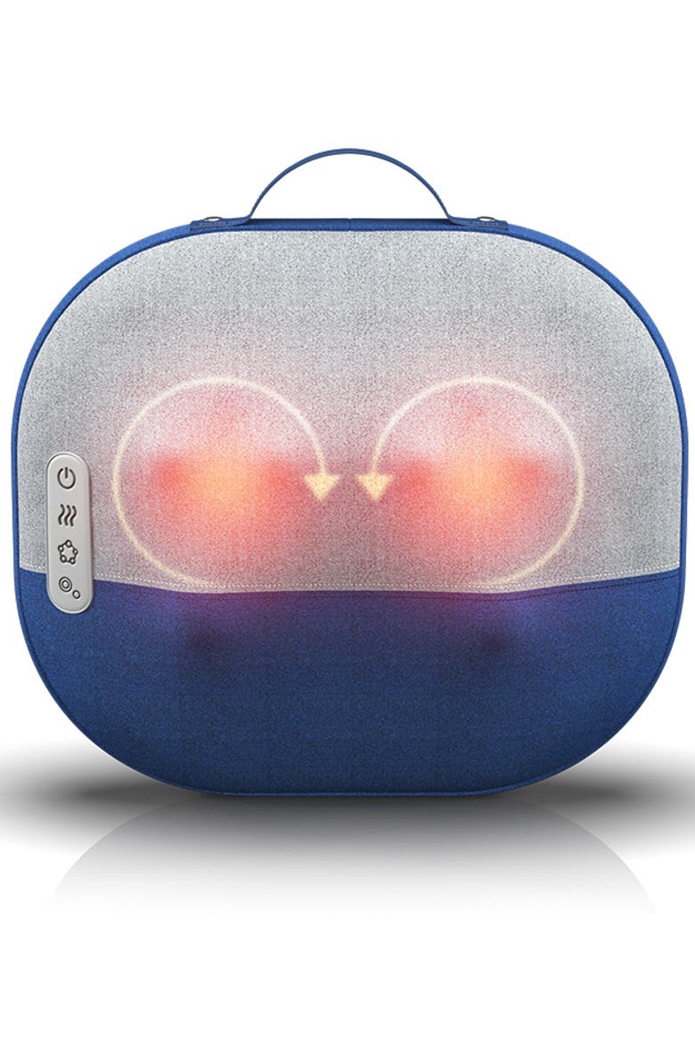 Kumo Back Massage Pillow with Heat, Alternate, color, Blue/Grey