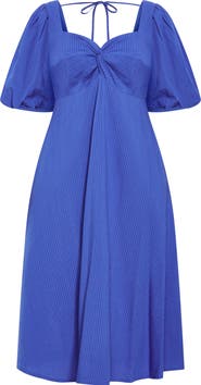 City Chic Hermione Puff Sleeve Empire Waist Maxi Dress