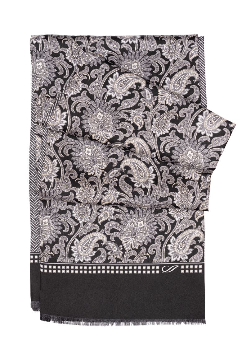 Pasquino - Silk Scarf for Men, Main, color, Black