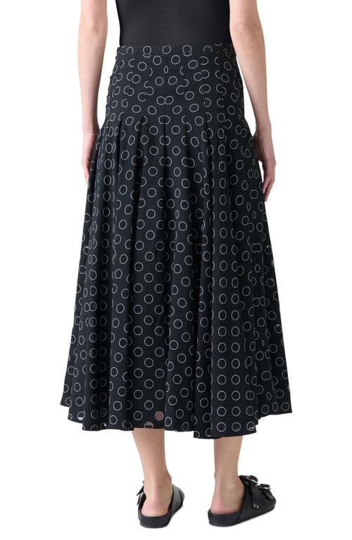Akris Punto Polka Dot Organzino Flared Pleated Skirt