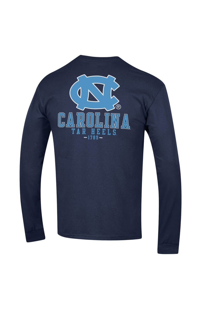 Champion Men's Champion Navy North Carolina Tar Heels Team Stack Long Sleeve T-Shirt, Alternate, color, 