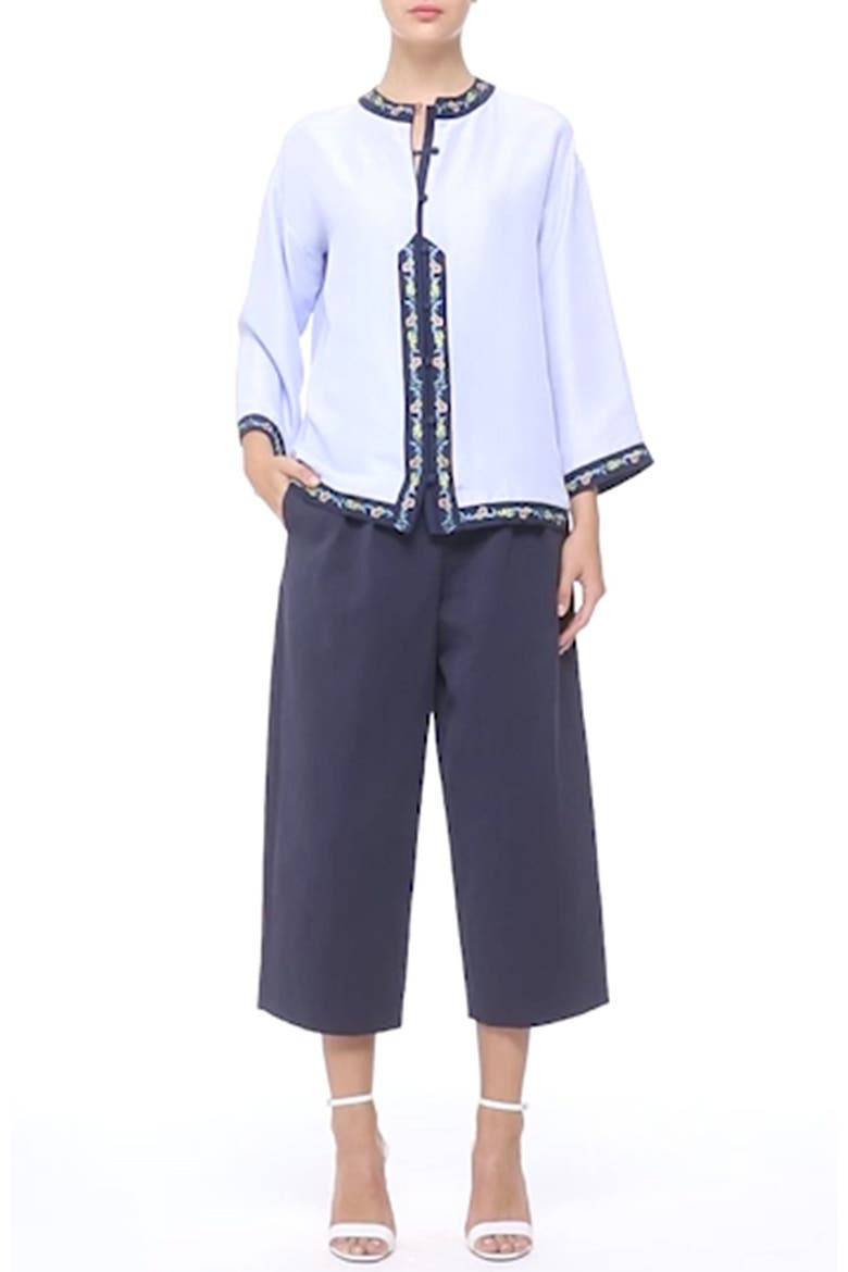 'Isla' Washed Raw Silk Blouse, Alternate, color, LAVENDER