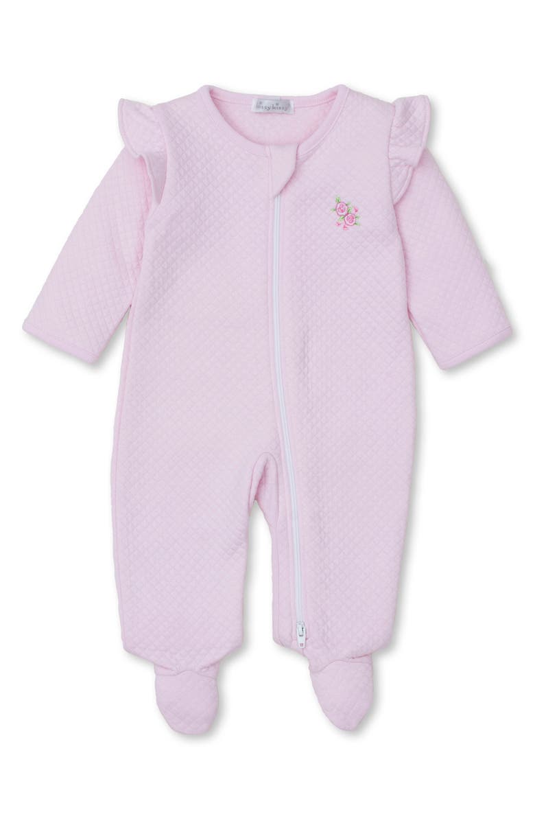 Kissy Kissy Jacquard Zip Footie, Main, color, 