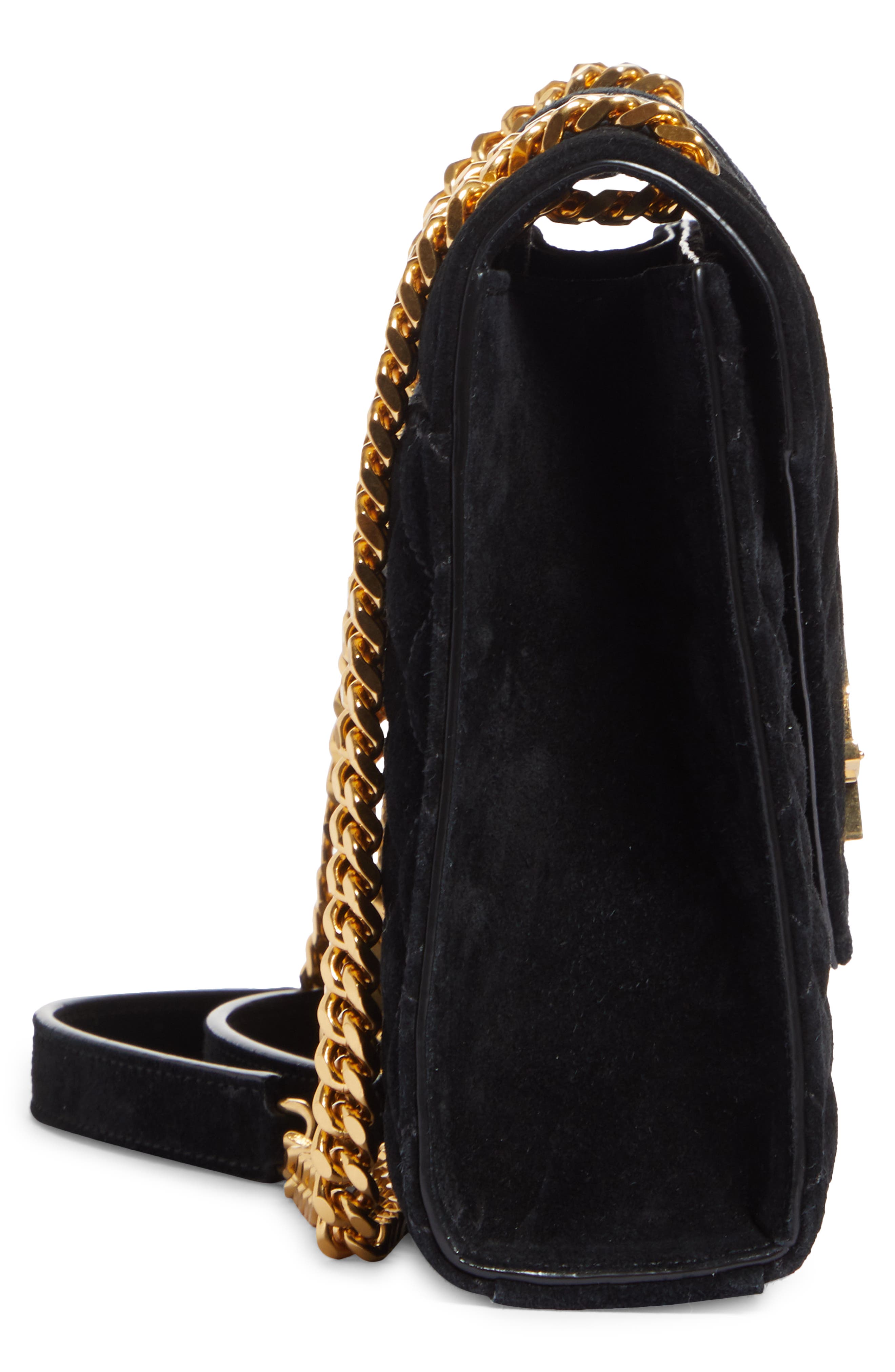 Saint Laurent Medium Cassandra Suede Envelope Bag, Alternate, color, 