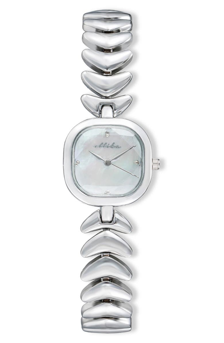 Ettika Metal Moderna Bracelet Watch, Main, color, Silver
