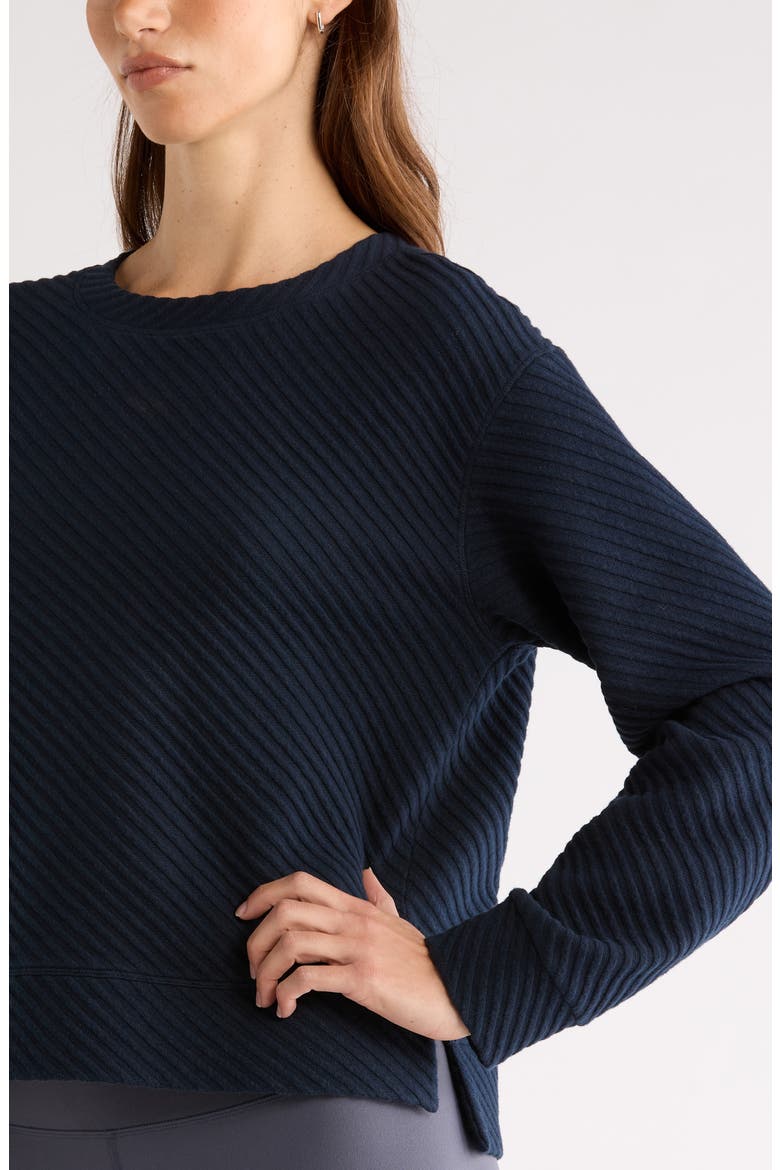 Ottoman Twill Sweater, Alternate, color, NAVY SAPPHIRE