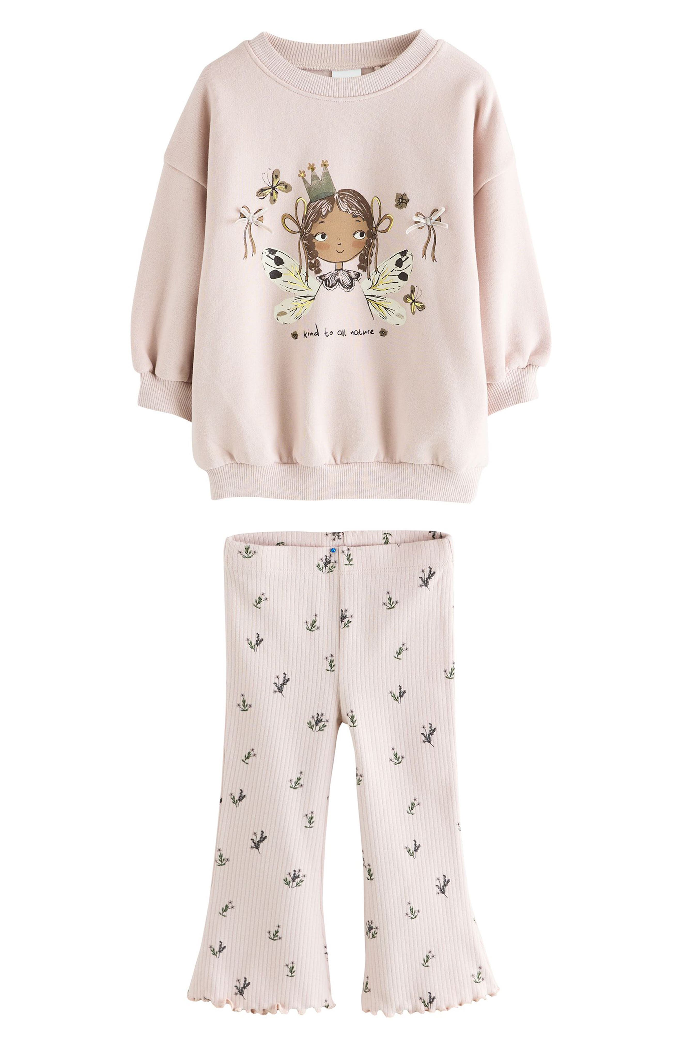 NEXT Kids' Character Graphic Sweatshirt & Flare Leggings Set