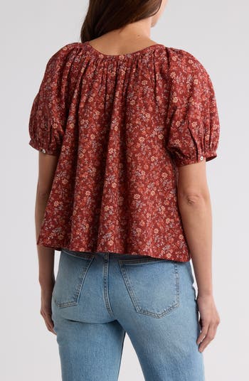 メイドウェル Madewell Embroidered Emilina Top - 3u002F4 Sleeve レディース シャツ トップス Tru Madewell Women's Top Embroidered Emilina Top, True Black, XS