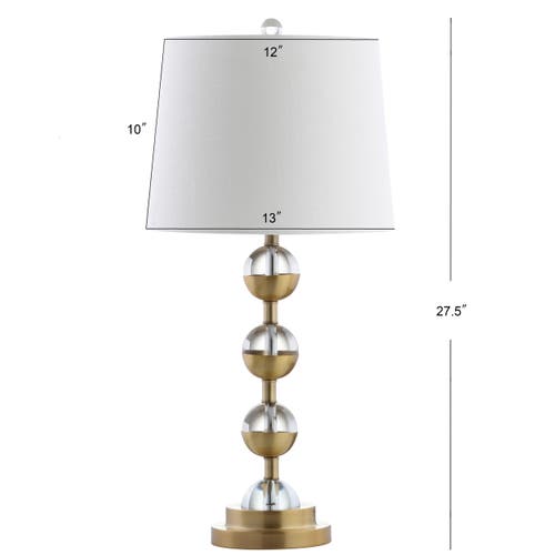 Jonathan Y Avery Crystal Led Table Lamp In Clear/brass Gold