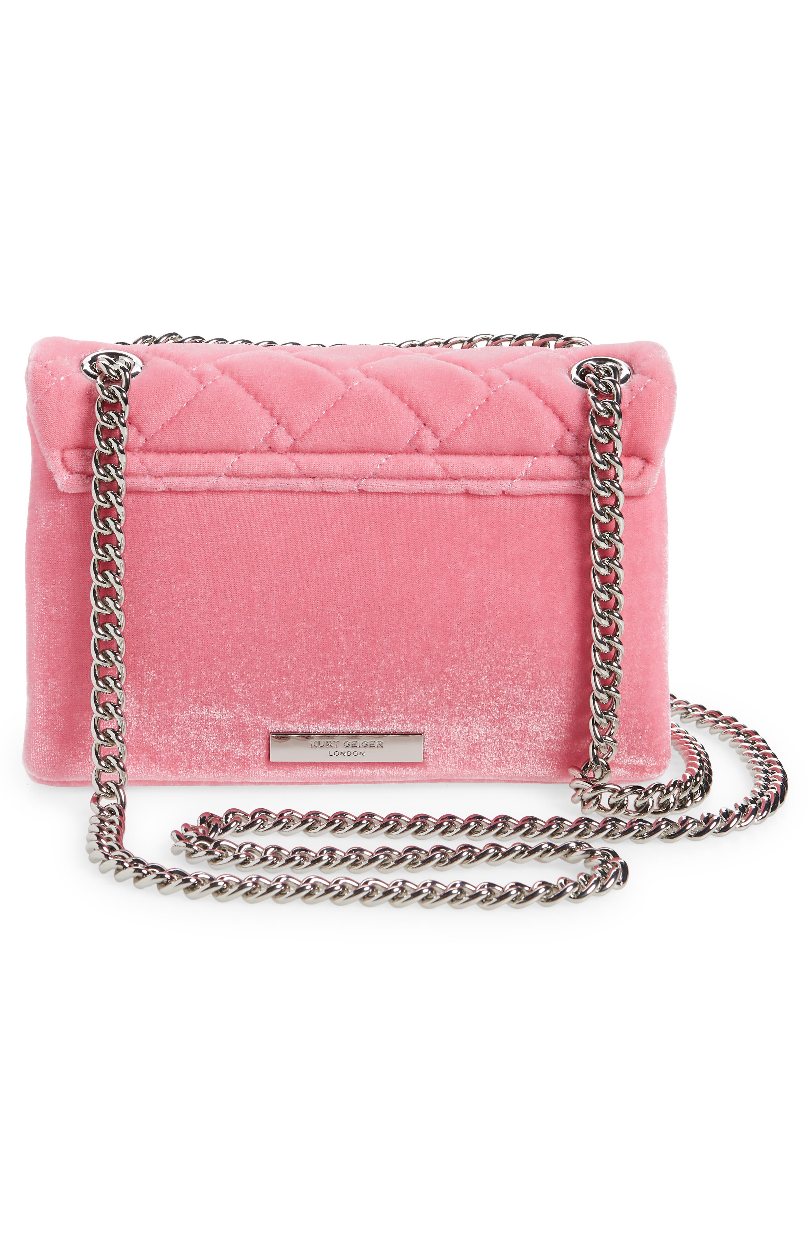 Kurt Geiger London Mini Kensington Quilted Velvet Crossbody Bag, Alternate, color, 