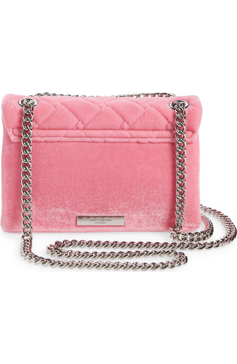 Kurt Geiger London Mini Kensington Quilted Velvet Crossbody Bag, Alternate, color,