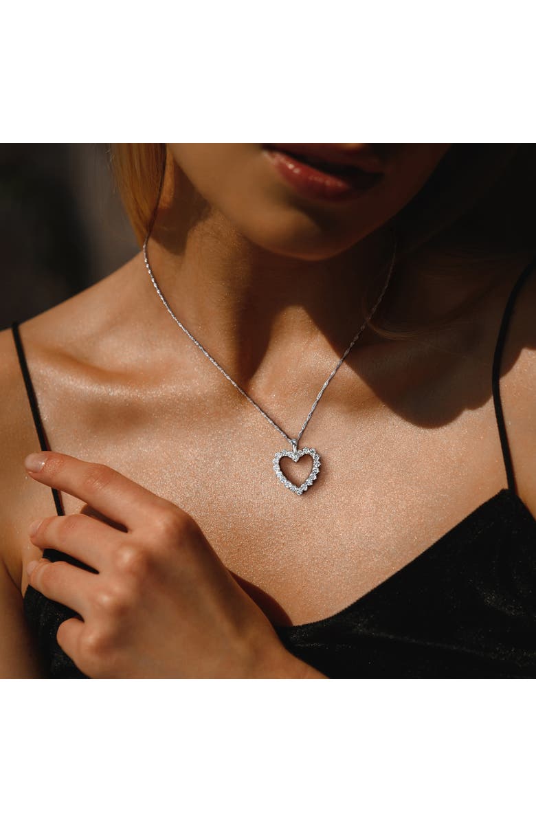 Julianna B. Lab-Grown Diamond Open Heart Necklace 14k, Alternate, color, White Gold