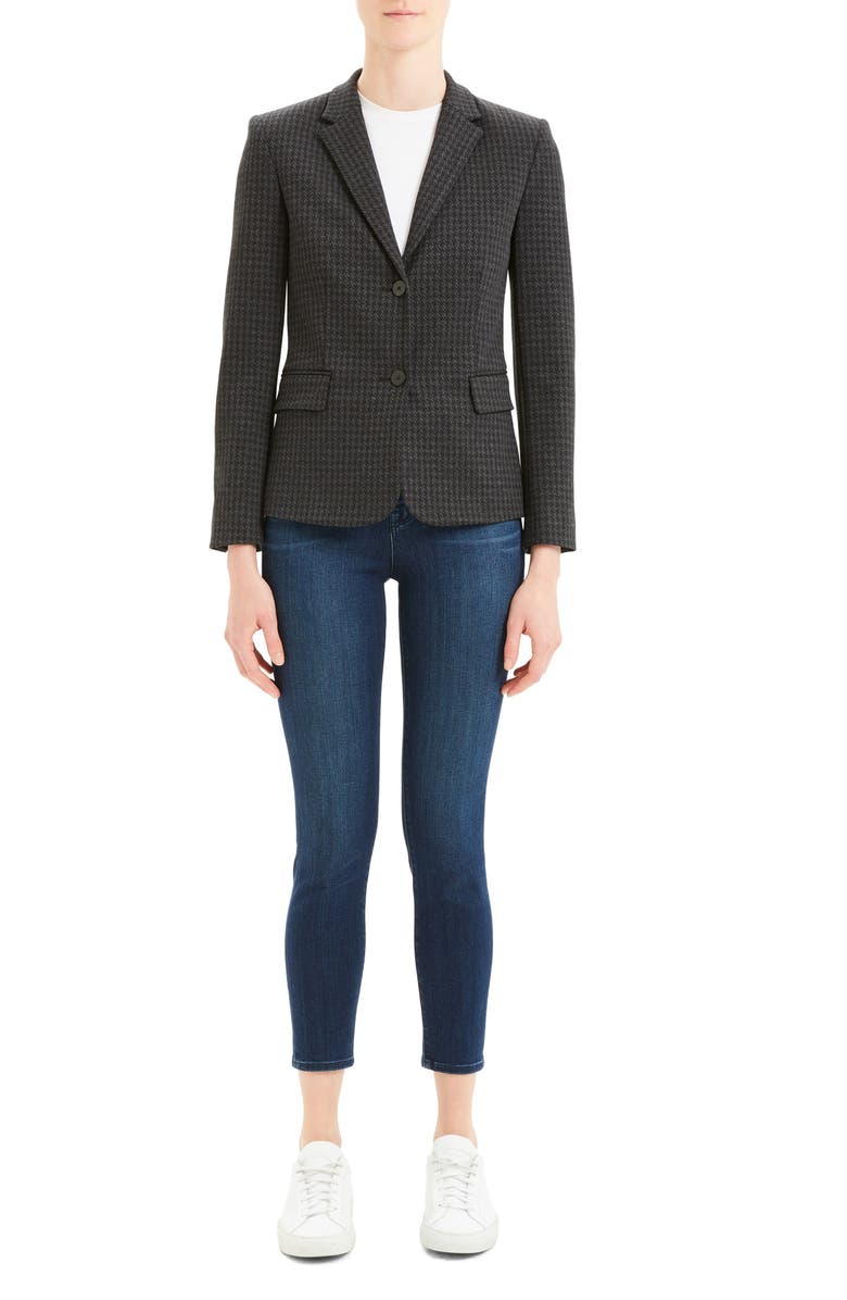 Theory Shrunken Houndstooth Jacket, Alternate, color, 