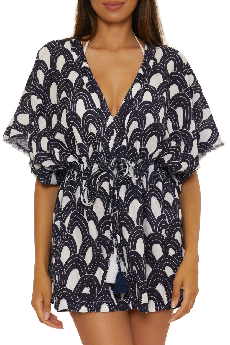 Arches Cotton Cover-Up Tunic, Main, color, INK