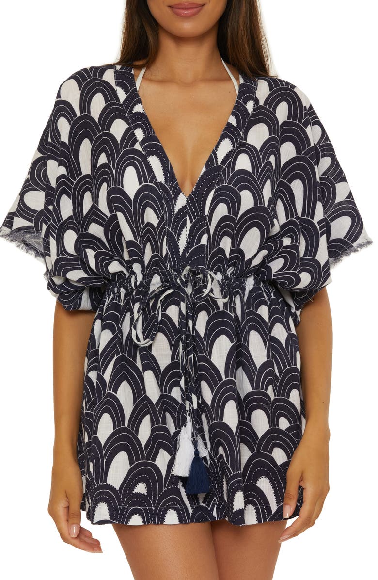 Trina Turk Arches Cotton Cover-Up Tunic, Main, color, 