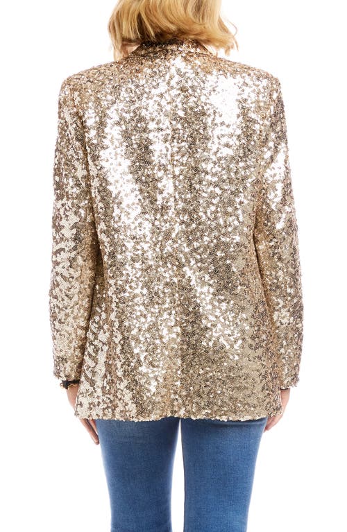 Karen Kane Sequin Open Front Jacket In Gold