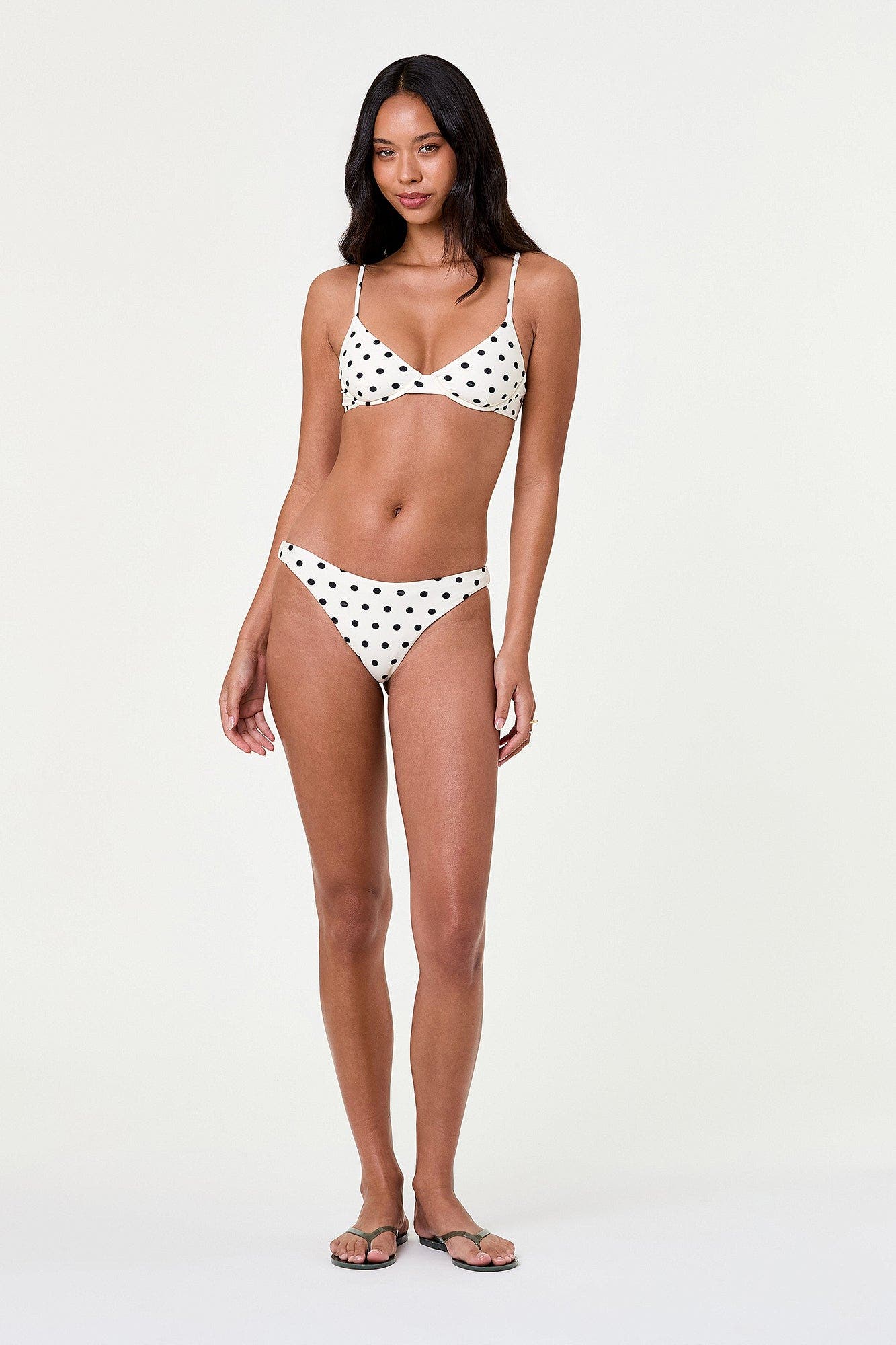 selected Ivory / Black Polka Dot