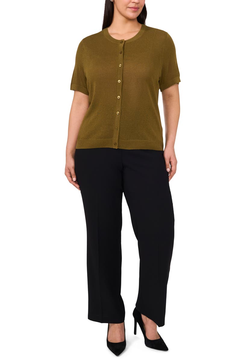 Halogen<sup>®</sup> Short Sleeve Cardigan, Alternate, color, Olive Moss