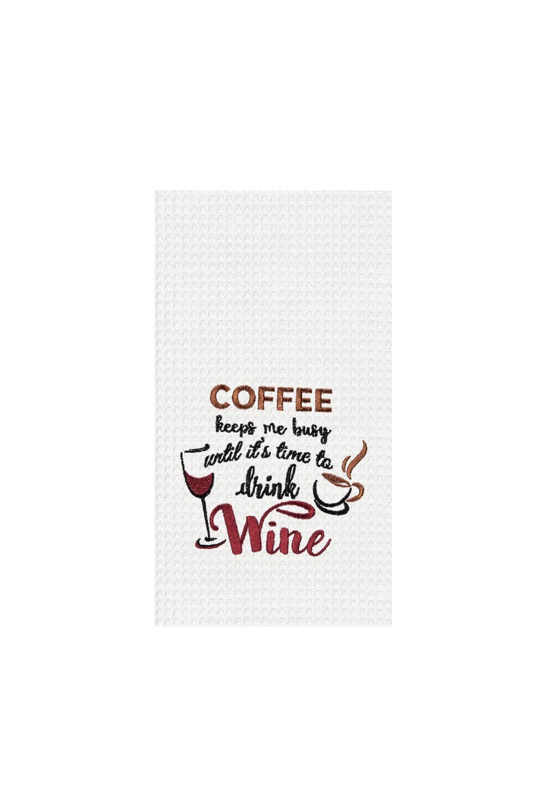 Coffee Keeps Me Busy Towel, Main, color, Red