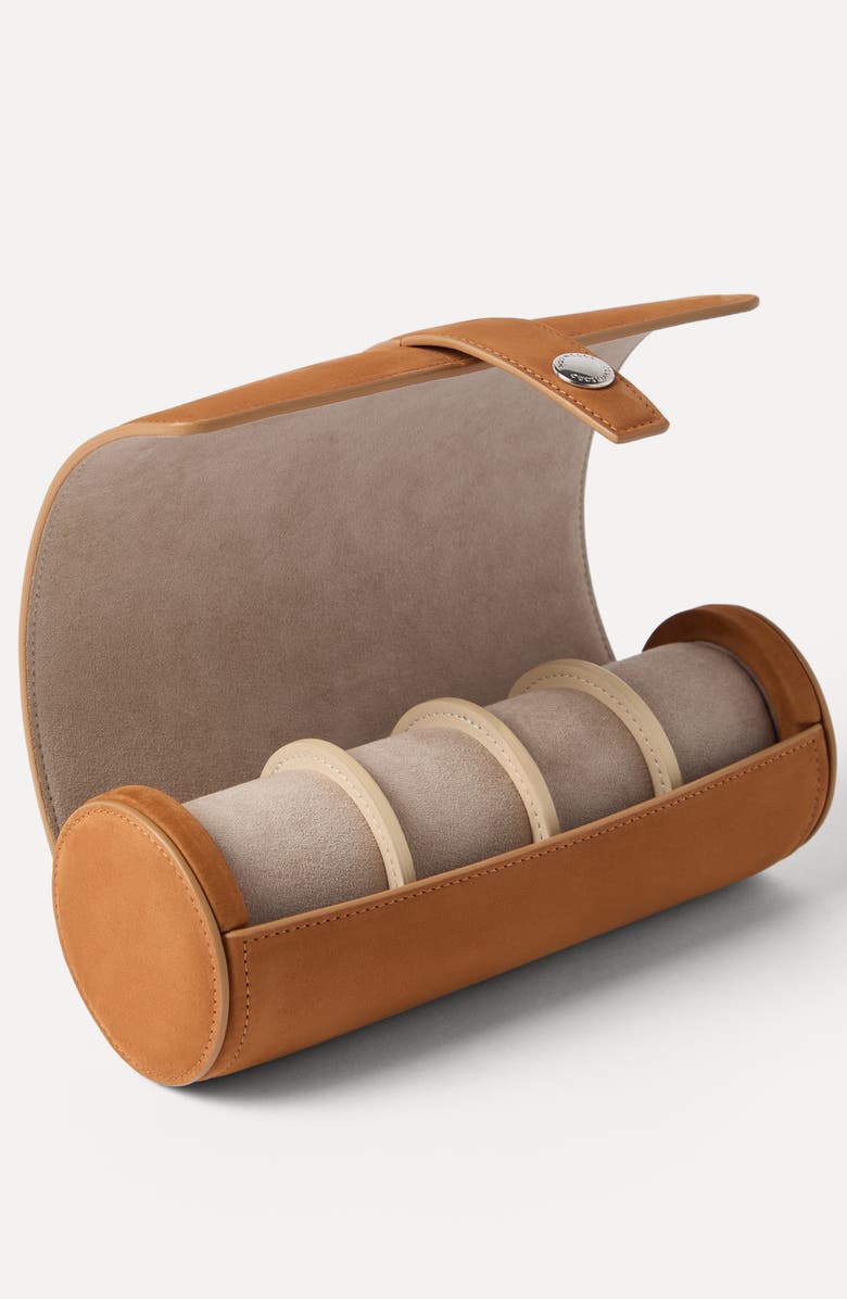 Brunello Cucinelli Nubuck watch box, Alternate, color, Cognac