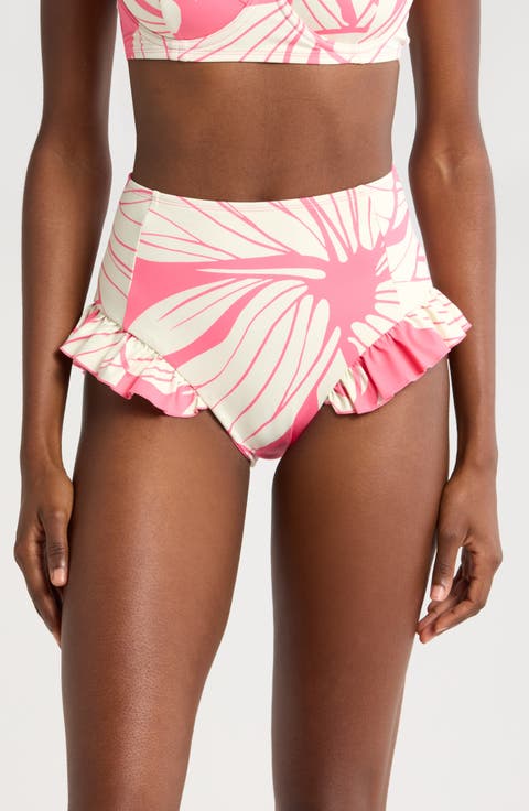 Ruffle High Waist Bikini Bottoms