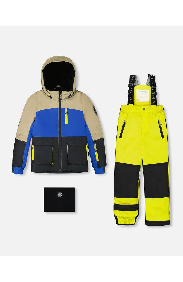 Deux par Deux Boy Two-Piece Play Snowsuit, Main, color, Bright Yellow Green