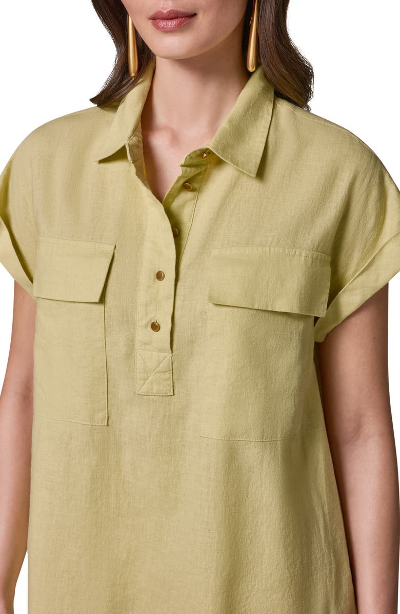 Donna Karan New York Dolman Sleeve Linen Blend Shirt, Alternate, color, Citrus