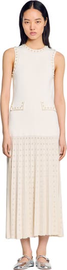 Sandro Pearl Dress Sandro Pearl Bead Knit Maxi Dress Bloomingdale's