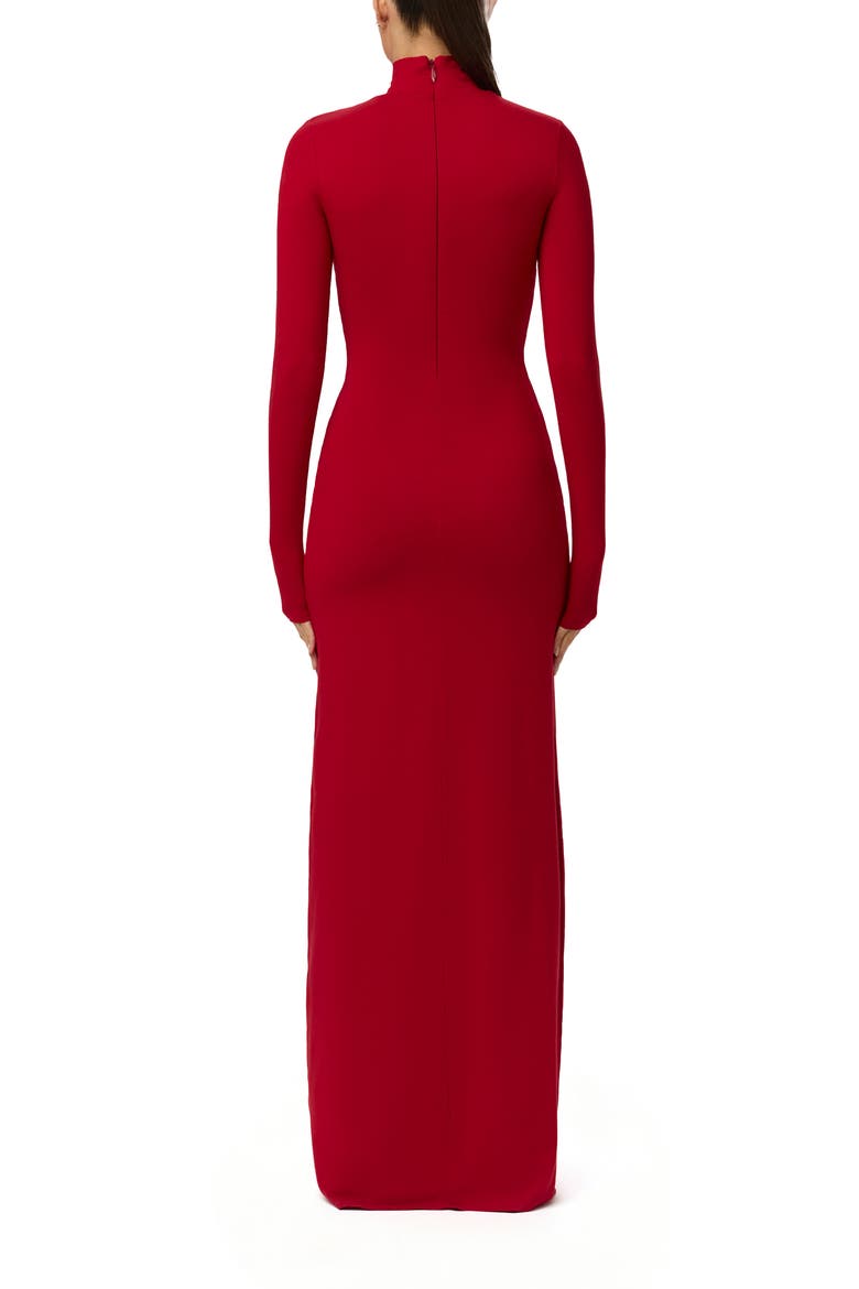 Butter Turtleneck Long Sleeve Maxi Dress, Alternate, color, RUBY RED