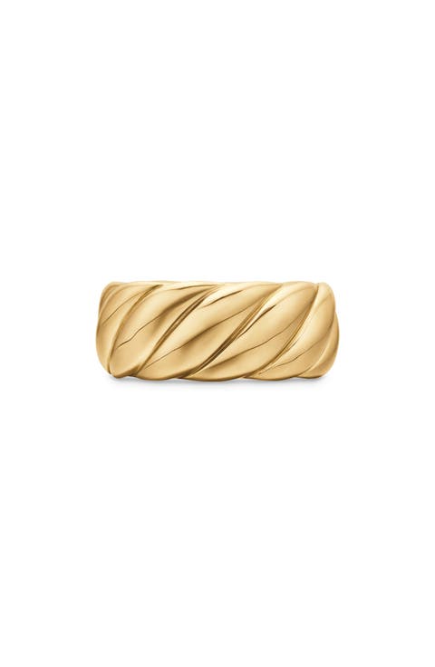 Sculpted Cable Band Ring in 18K Yellow Gold