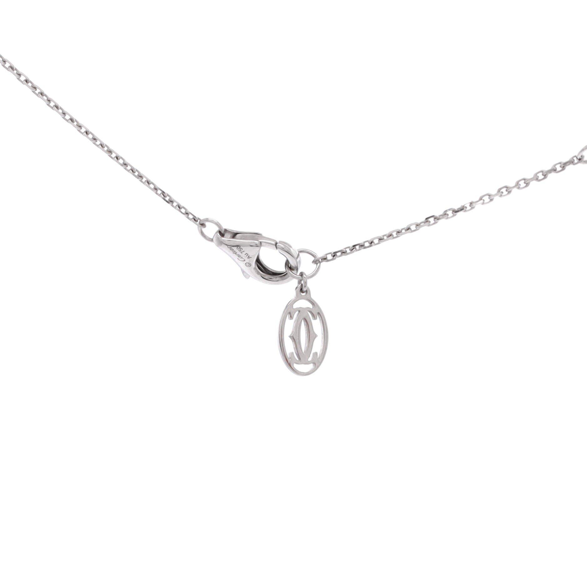 Cartier D'Amour Pendant Necklace 18K White Gold and Diamond XS, Alternate, color, Metallic Gold