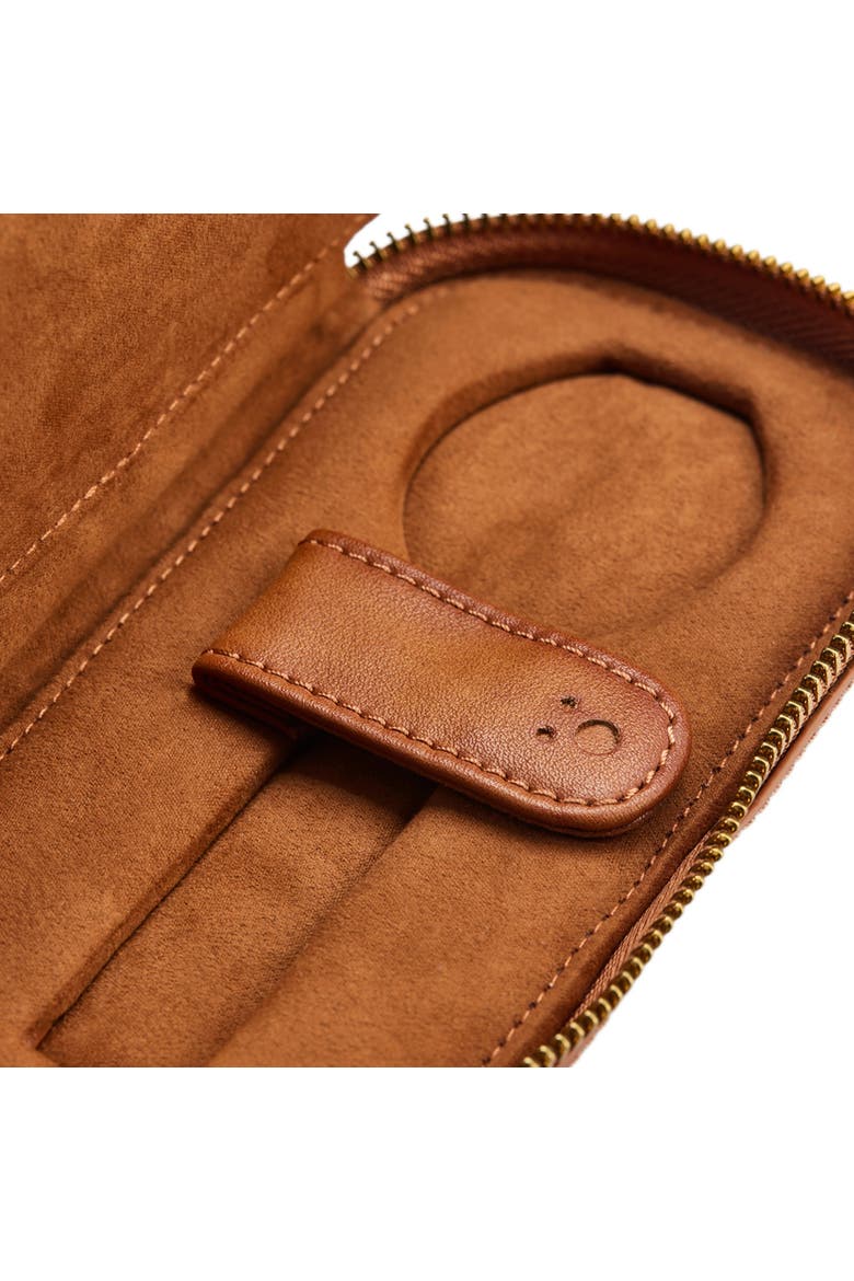 Brogue 2 Piece Watch Zip Case, Alternate, color, Burnished Brown