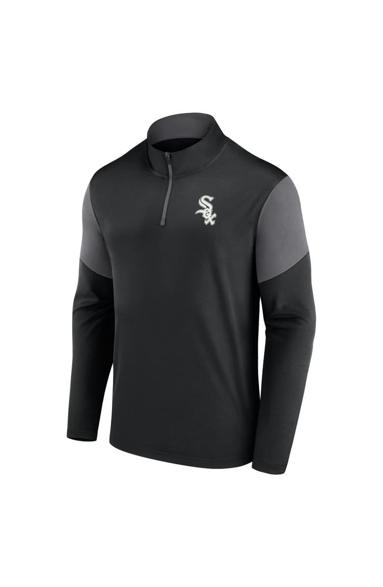FANATICS Men's Fanatics Black Chicago White Sox Logo Quarter-Zip Top, Alternate, color, Black