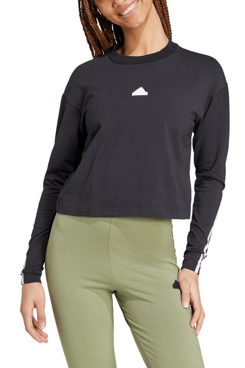 Future Icons 3-Stripes Long Sleeve T-Shirt, Main, color, BLACK
